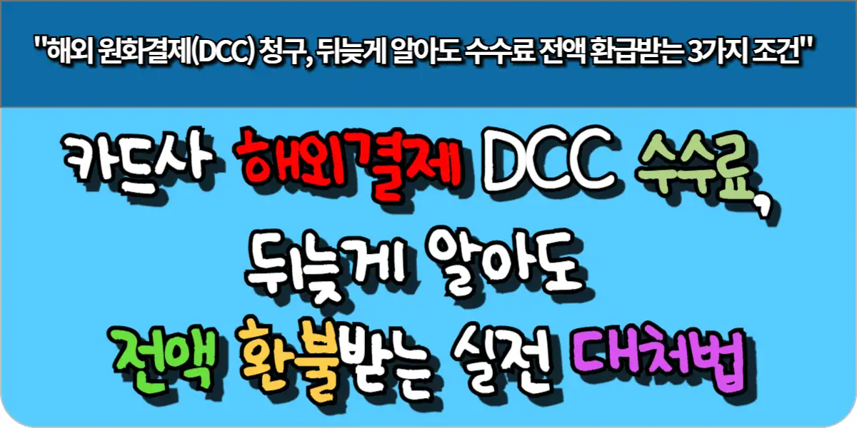 카드사 해외결제 DCC 수수료, 뒤늦게 알아도 전액 환불받는 실전 대처법