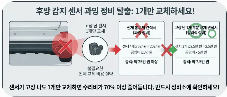 후방 감지 센서 과잉 정비 탈출