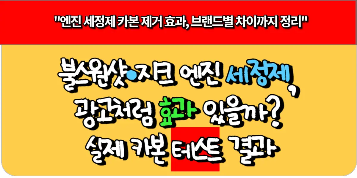 불스원샷·지크 엔진 세정제, 광고처럼 효과 있을까 실제 카본 테스트 결과