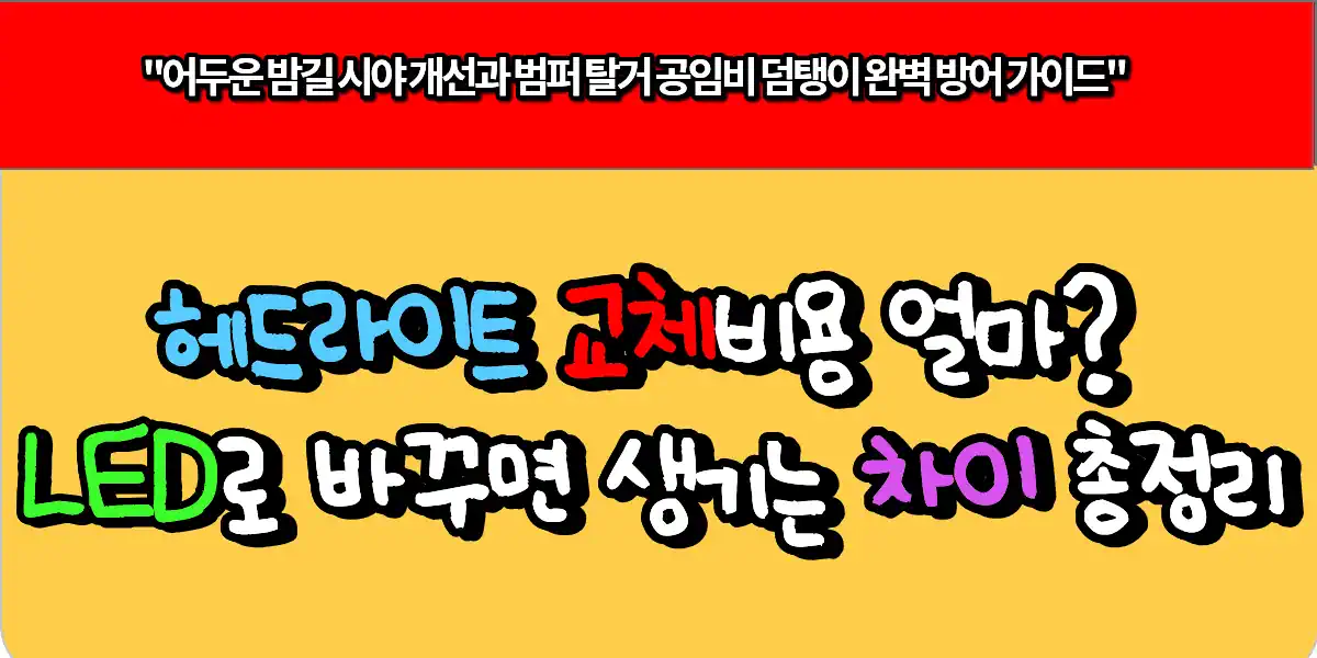 헤드라이트 교체비용 얼마? LED로 바꾸면 생기는 차이 총정리