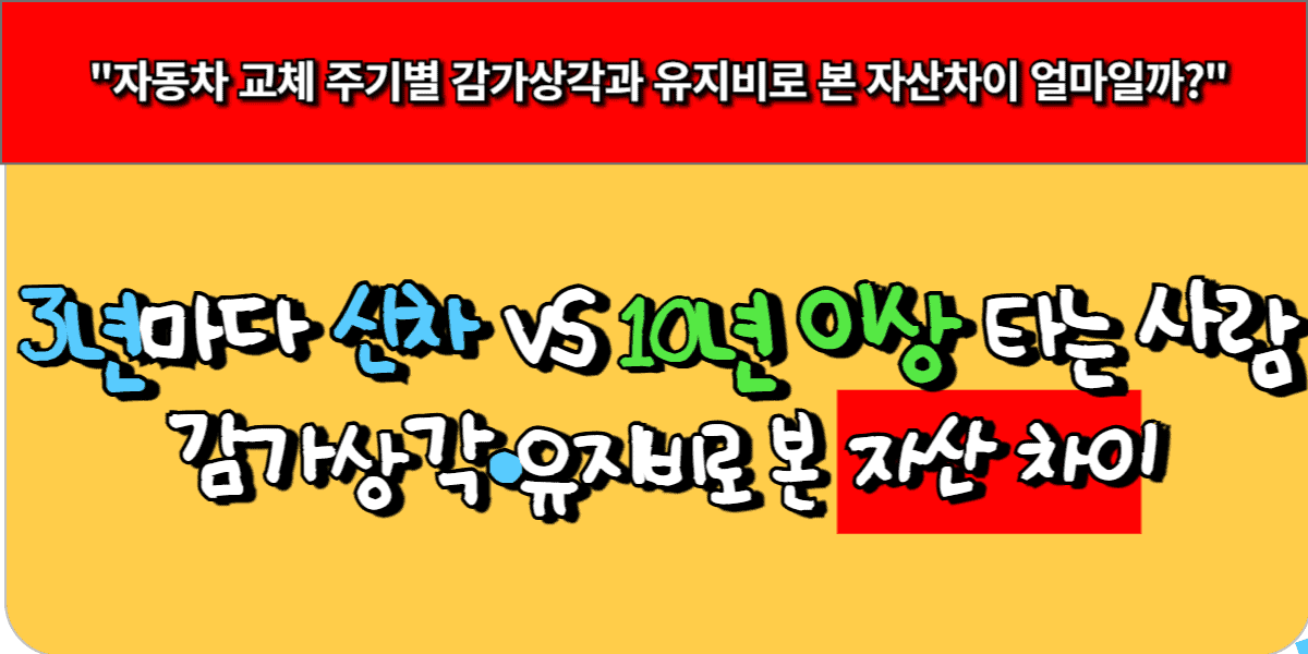 3년마다 신차 뽑는 사람 vs 10년 타는 사람, 감가상각·유지비로 본 자산 차이