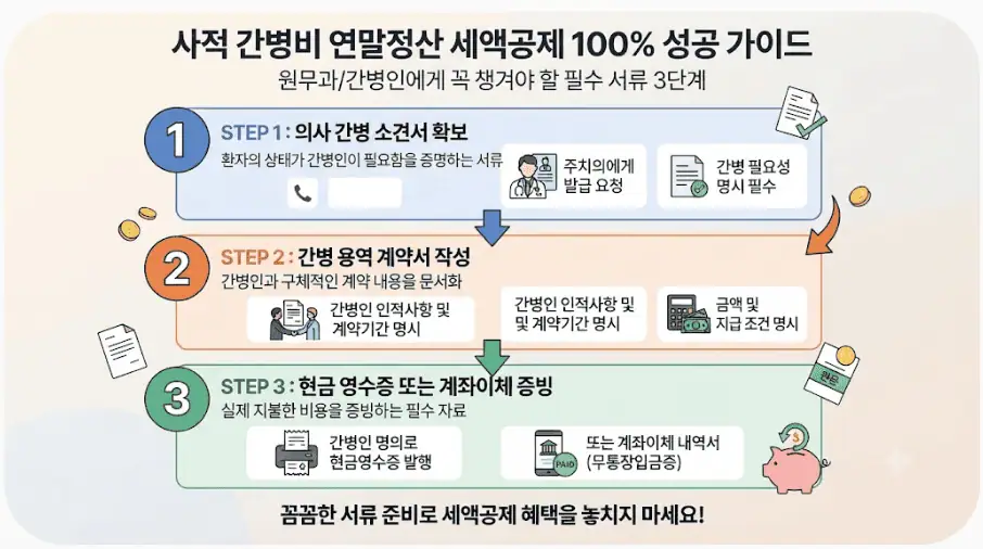 사적 간병비 연말정산 세액공제 100% 성공 가이드