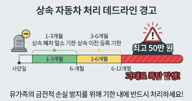 상속 자동차 처리 데드라인 경고