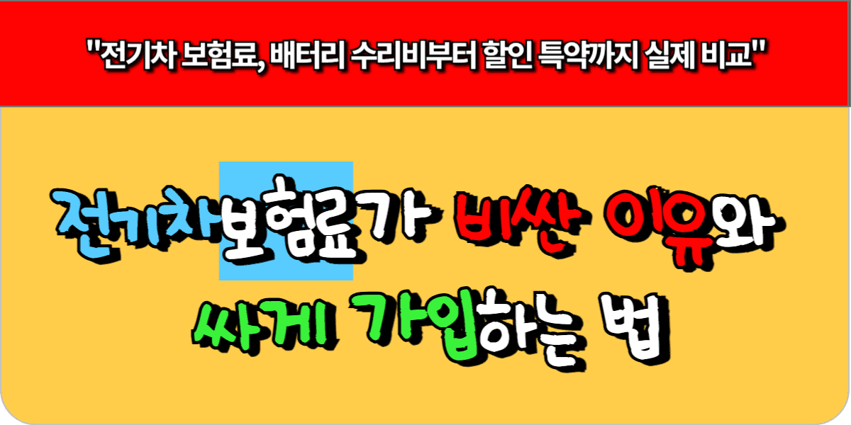 전기차 보험료가 비싼 이유와 싸게 가입하는 법