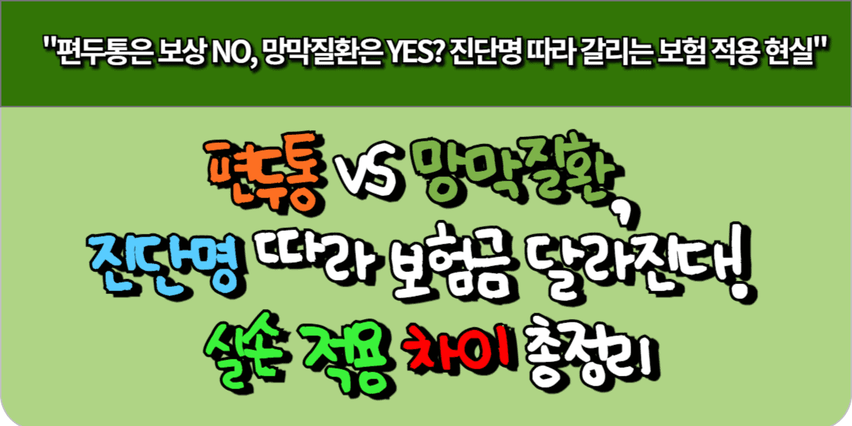 편두통 vs 망막질환, 진단명 따라 보험금 달라진다! 실손 적용 차이 총정리 1 편두통 vs 망막질환, 진단명 따라 보험금 달라진다! 실손 적용 차이 총정리