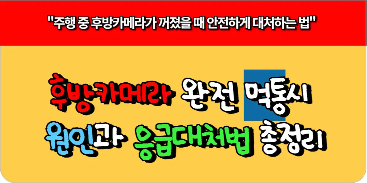 후방카메라 완전 먹통시 원인과 응급 대처법 총정리