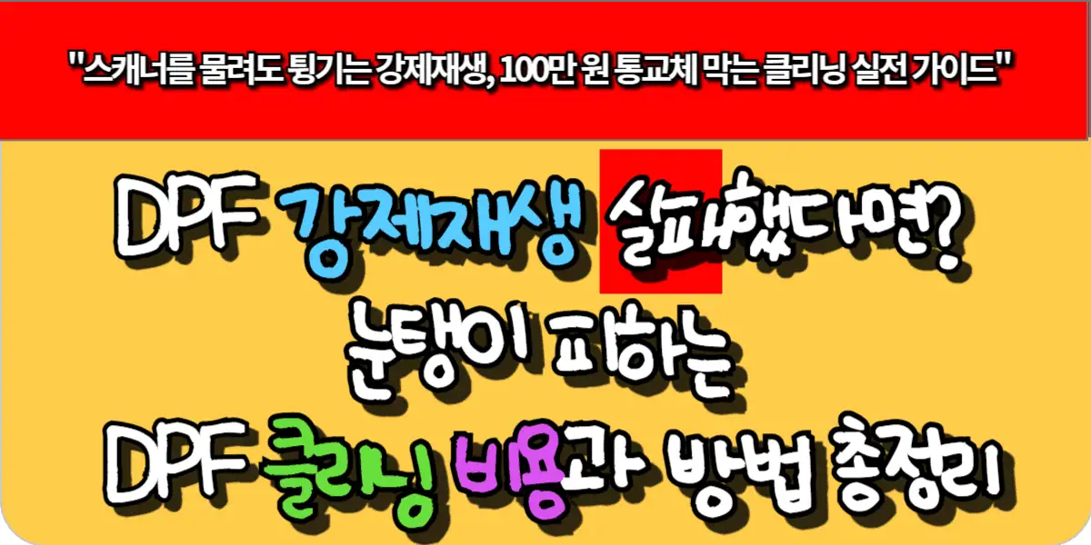 DPF 강제재생 실패했다면? 눈탱이 피하는 DPF 클리닝 비용과 방법 총정리