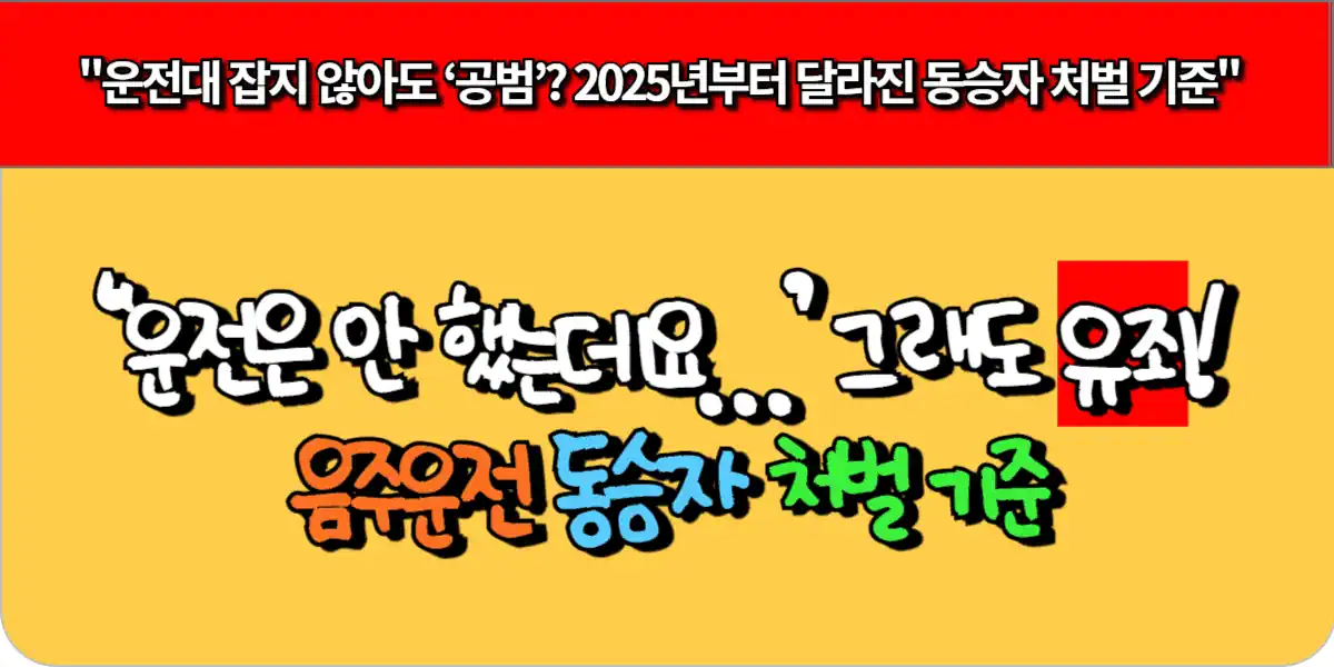 ‘'운전은 안 했는데요…’ 그래도 유죄! 음주운전 동승자 처벌 기준