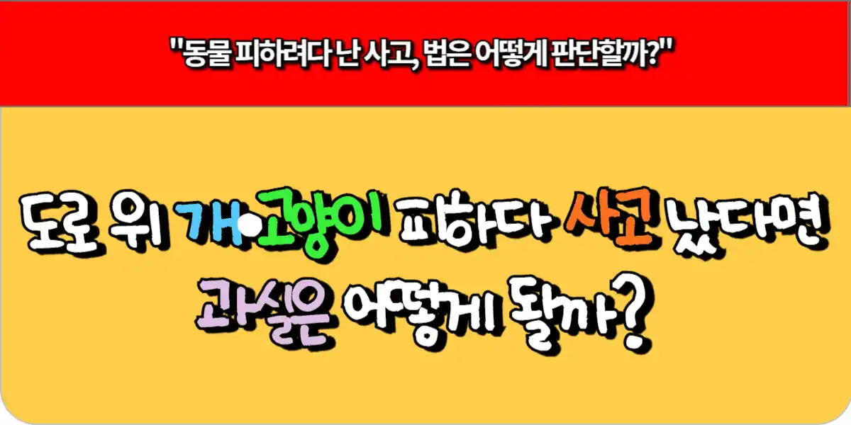 도로 위 개, 고양이 피하다 사고 났다면 과실은 어떻게 될까?