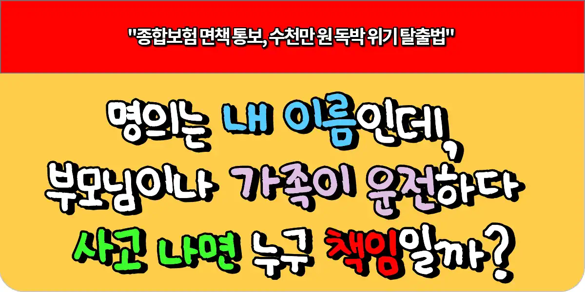 명의는 내 이름인데 부모님이나 가족이 운전하다 사고 나면 누구 책임일까