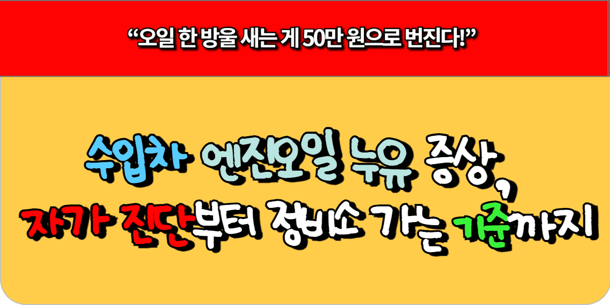 수입차 엔진오일 누유 증상, 자가 진단부터 정비소 가는 기준까지