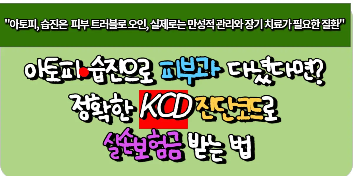 아토피·습진으로 피부과 다녔다면? 정확한 KCD 진단코드로 실손보험금 받는 법