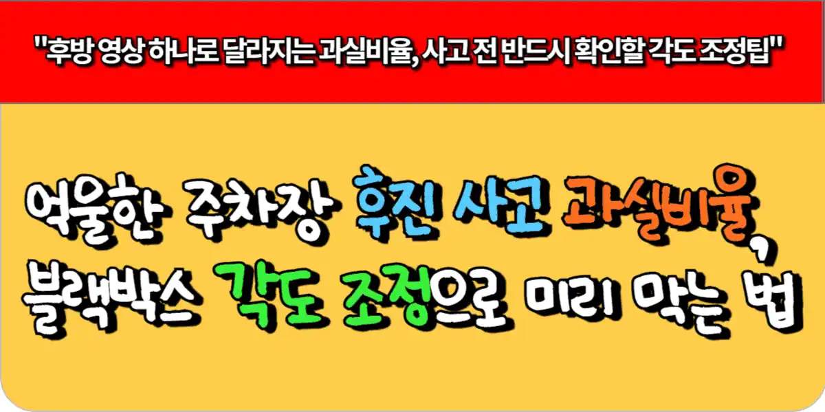 억울한 주차장 후진 사고 과실비율, 블랙박스 각도 조정으로 미리 막는 법