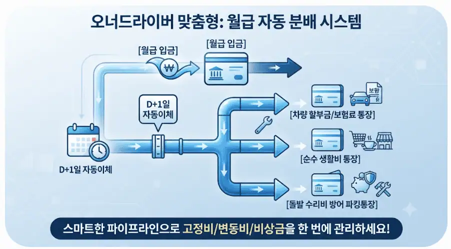 오너드라이버 맞춤형 월급 자동 분배 흐름도