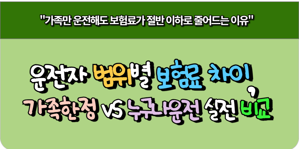 운전자 범위별 보험료 차이, 가족한정 vs 누구나운전 실전 비교