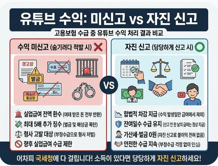 유튜브 수익 - 미신고 vs 자진 신고