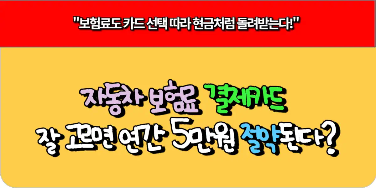 자동차 보험료 결제카드 잘 고르면 연간 5만원 절약된다?