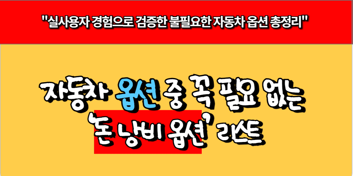 자동차 옵션 중 꼭 필요 없는 ‘돈 낭비 옵션’ 리스트