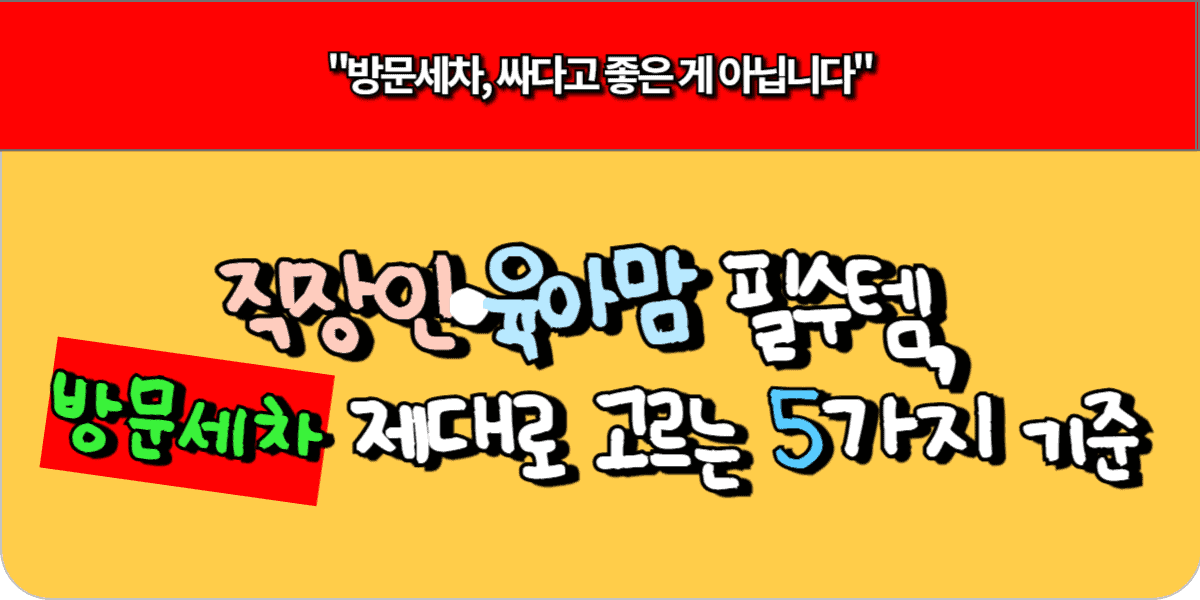 직장인·육아맘 필수템, 방문세차 제대로 고르는 5가지 기준