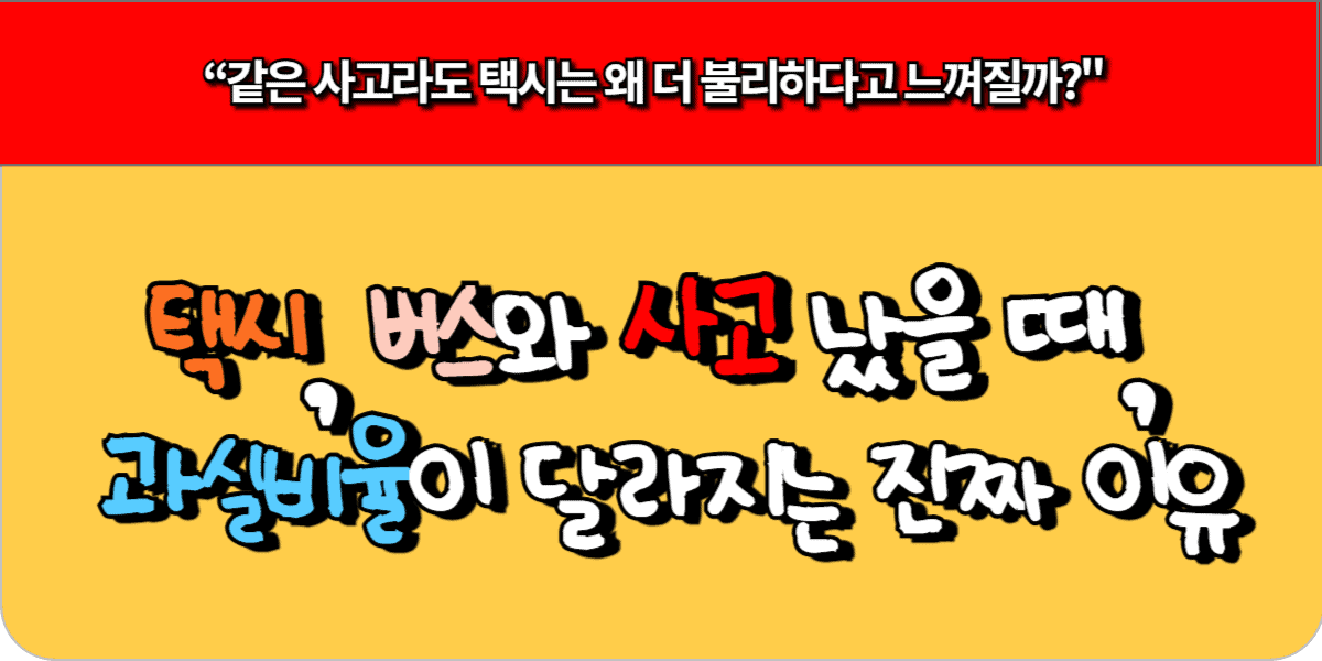 택시, 버스와 사고 났을 때, 과실비율이 달라지는 진짜 이유