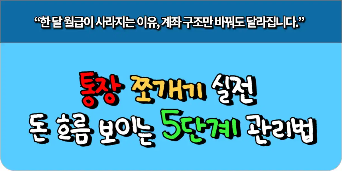 통장 쪼개기 실전 – 돈 흐름 보이는 5단계 관리법