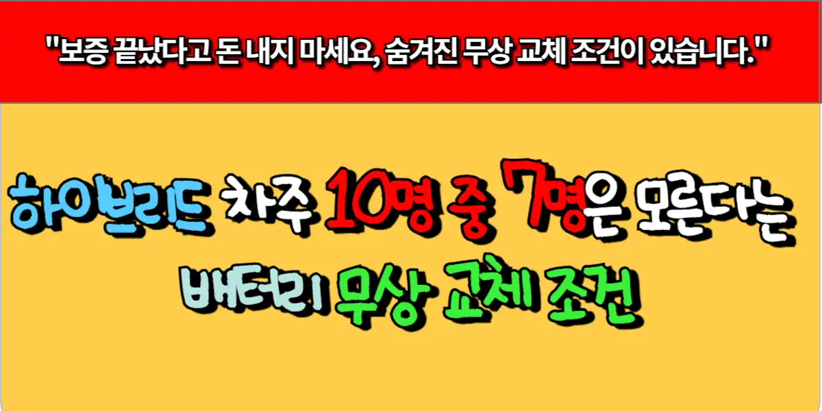 하이브리드 차주 10명 중 7명은 모른다는 배터리 무상 교체 조건
