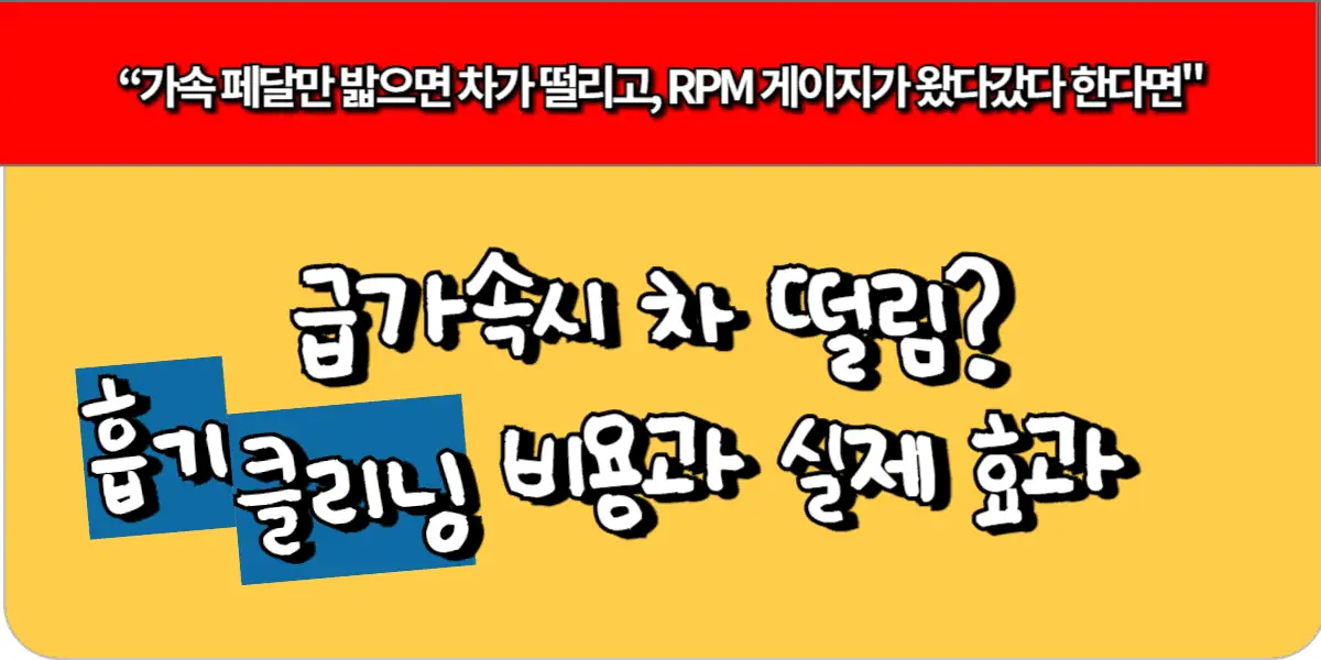 급가속시 차 떨림? 흡기 클리닝 비용과 실제 효과