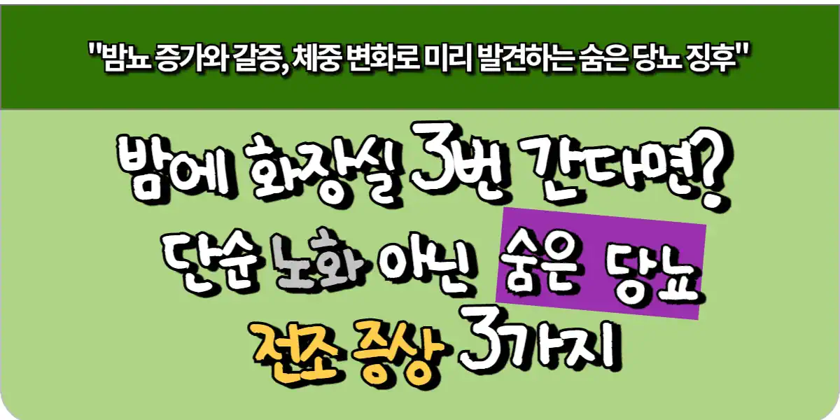 밤에 화장실 3번 간다면? 단순 노화 아닌 '숨은 당뇨' 전조 증상 3가지