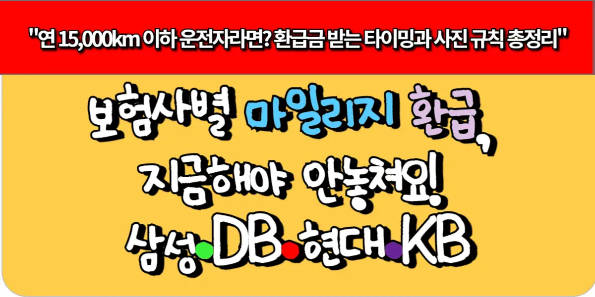 보험사별 마일리지 환급, 지금 해야 안놓쳐요! 삼성·DB·현대·KB