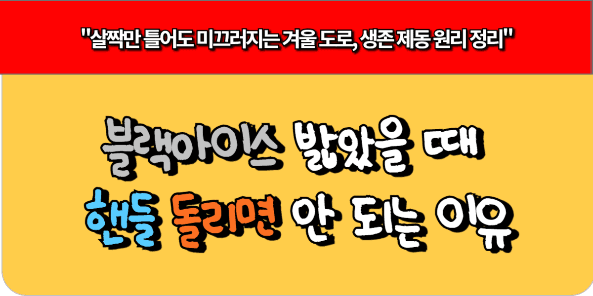 블랙아이스 밟았을 때 핸들 돌리면 안 되는 이유