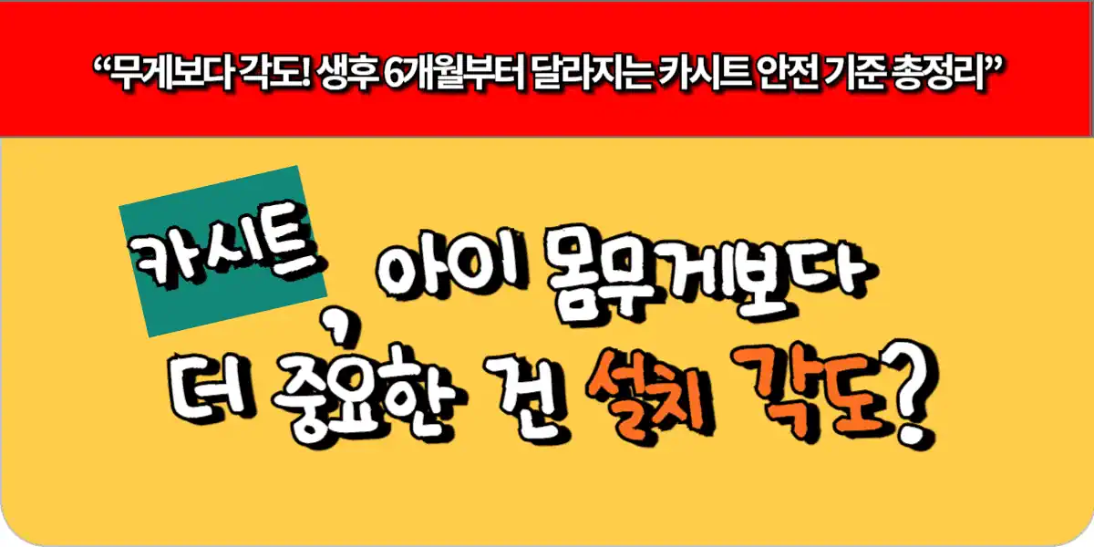 카시트, 아이 몸무게보다 더 중요한 건 설치 각도?