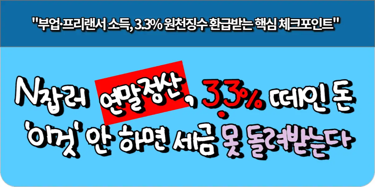N잡러 연말정산, 3.3% 떼인 돈 '이것' 안 하면 세금 못 돌려받는다