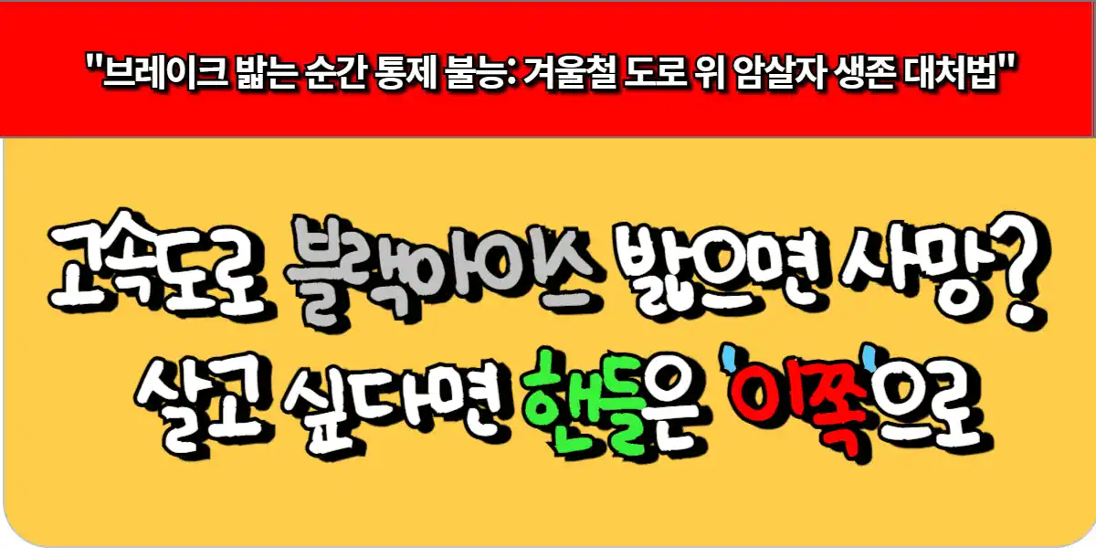 고속도로 블랙아이스 밟으면 사망 살고 싶다면 핸들은 '이쪽'으로