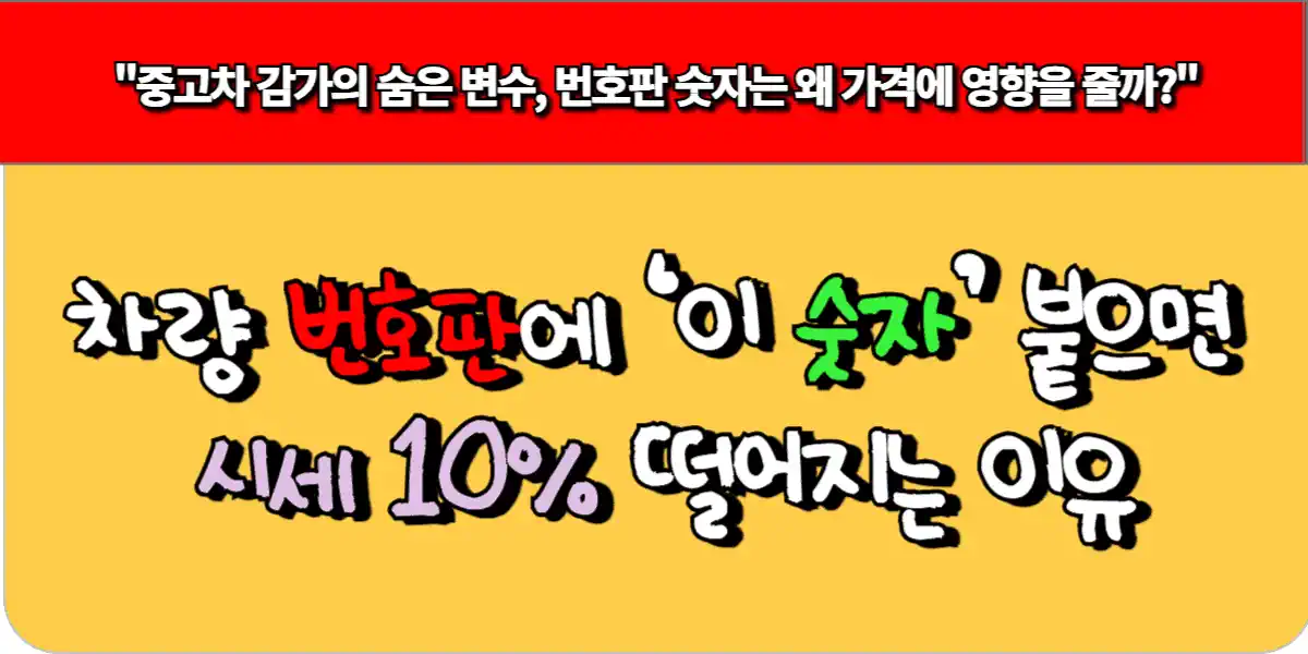 차량 번호판에 ‘이 숫자’ 붙으면 시세 10% 떨어지는 이유