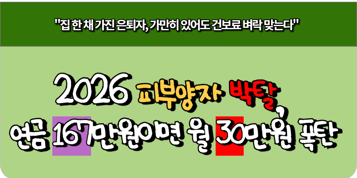 2026 피부양자 박탈, 연금 167만원이면 월 30만원 폭탄