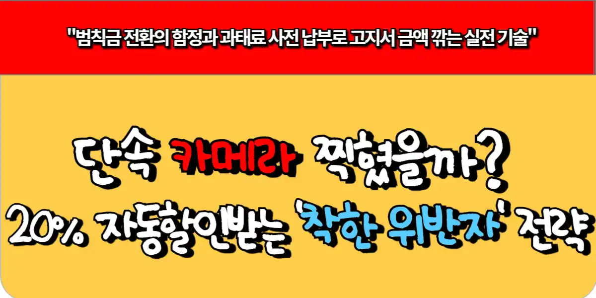 단속 카메라 찍혔을까 20% 자동 할인받는 '착한 위반자' 전략