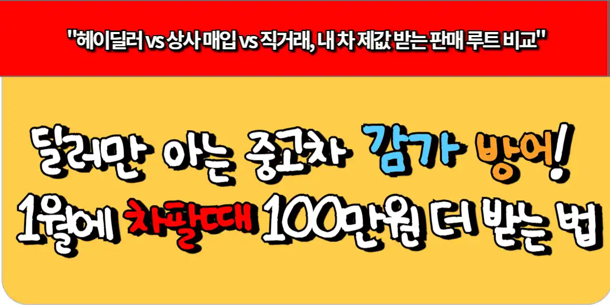 딜러만 아는 중고차 감가 방어! 1월에 차 팔 때 100만원 더 받는 법