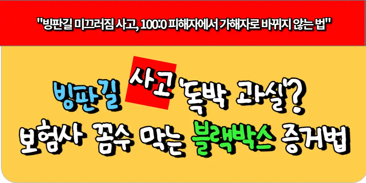 빙판길 사고 '독박 과실'? 보험사 꼼수 막는 블랙박스 증거법