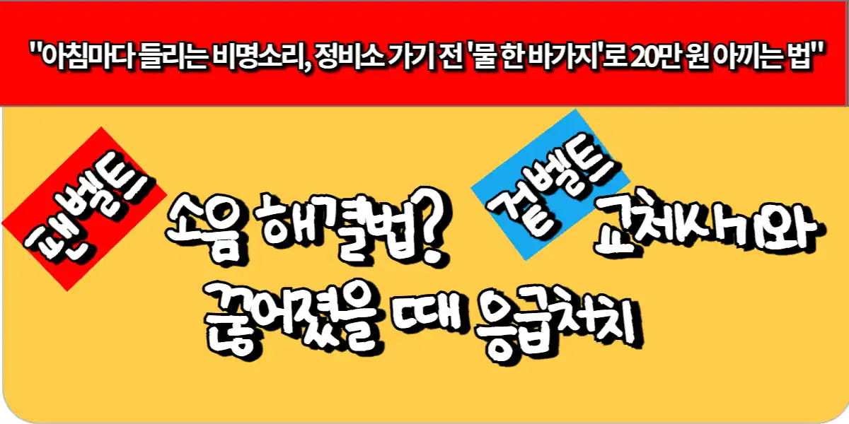팬벨트 소음 해결법? 겉벨트 교체시기와 끊어졌을 때 응급처치