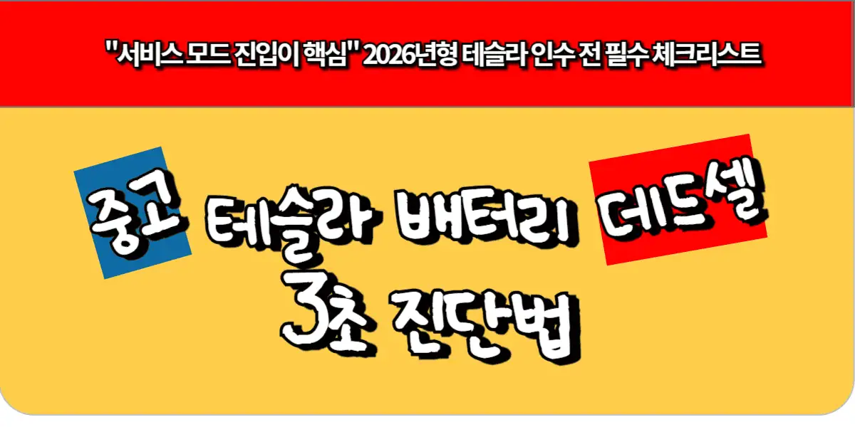 중고 테슬라 배터리 데드셀 3초 진단법