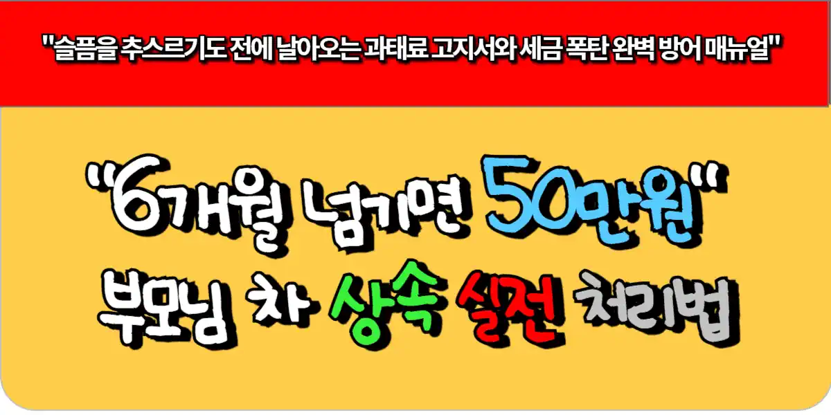 6개월 넘기면 50만원 부모님 차 상속 실전 처리법