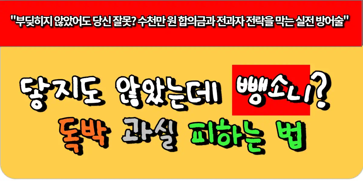 닿지도 않았는데 뺑소니 독박 과실 피하는 법