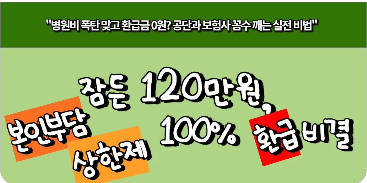 잠든 120만원, 본인부담상한제 100% 환급 받는 비결