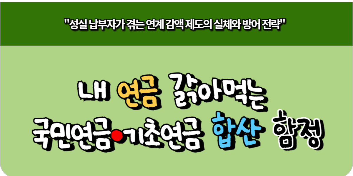 내 연금 갉아먹는 국민연금 기초연금 합산 함정