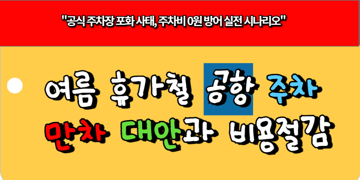 여름 휴가철 공항 주차 만차 대안과 비용 절감