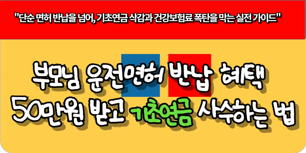 부모님 운전면허 반납 혜택 50만원 받고 기초연금 사수하는 법
