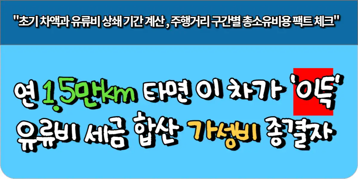 연 1.5만km 타면 이 차가 '이득', 유류비 세금 합산 가성비 종결자