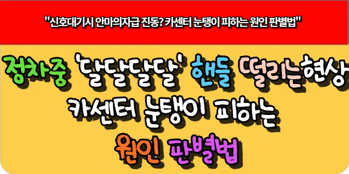 정차중 '달달달달' 핸들 떨리는현상, 카센터 눈탱이 피하는 원인 판별법