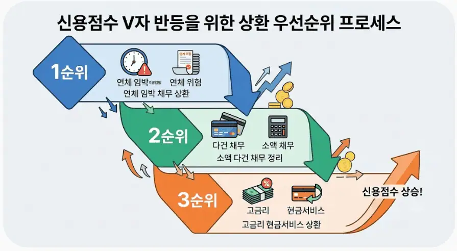 신용점수 V자 반등을 위한 상환 우선순위 프로세스