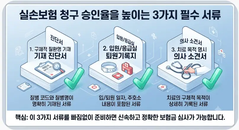 실손보험 청구 승인율을 높이는 3가지 필수 서류